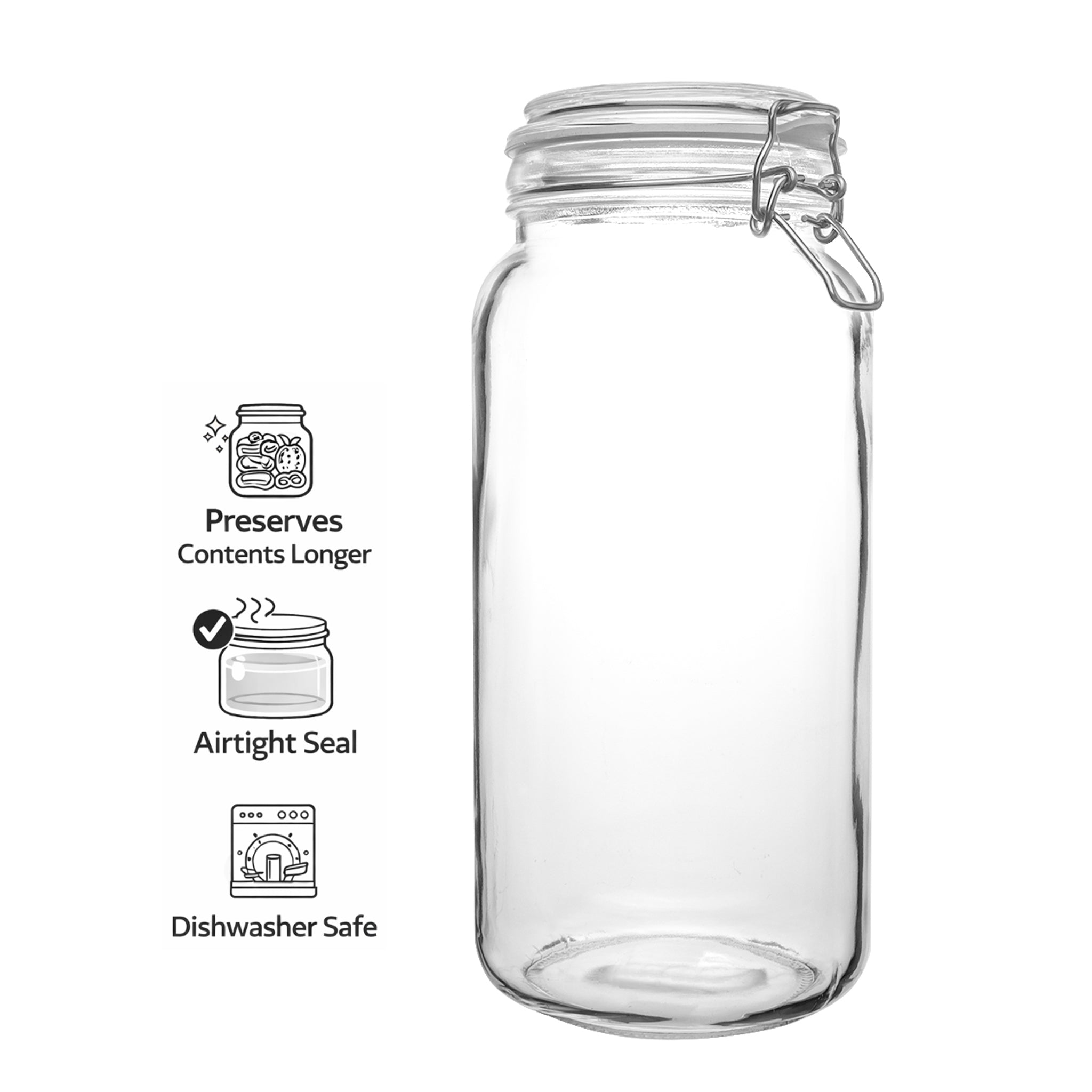 CONSOL STORE-IT JAR WITH CLIP TOP LID, 2L