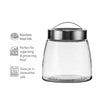CONSOL SOHO GLASS CANISTERS WITH ST STEEL LIDS 3PK SET, 800ML