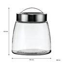 CONSOL SOHO GLASS CANISTERS WITH ST STEEL LIDS 3PCE SET, 800ML (140X125MM DIA)