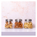 CONSOL SOHO GLASS CANISTERS WITH ST STEEL LIDS 3PK SET, 800ML