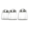 CONSOL SOHO GLASS CANISTERS WITH ST STEEL LIDS 3PCE SET, 800ML (140X125MM DIA)