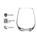 CONSOL BORDEAUX STEMLESS WINE GLASS 4PK, 350ML