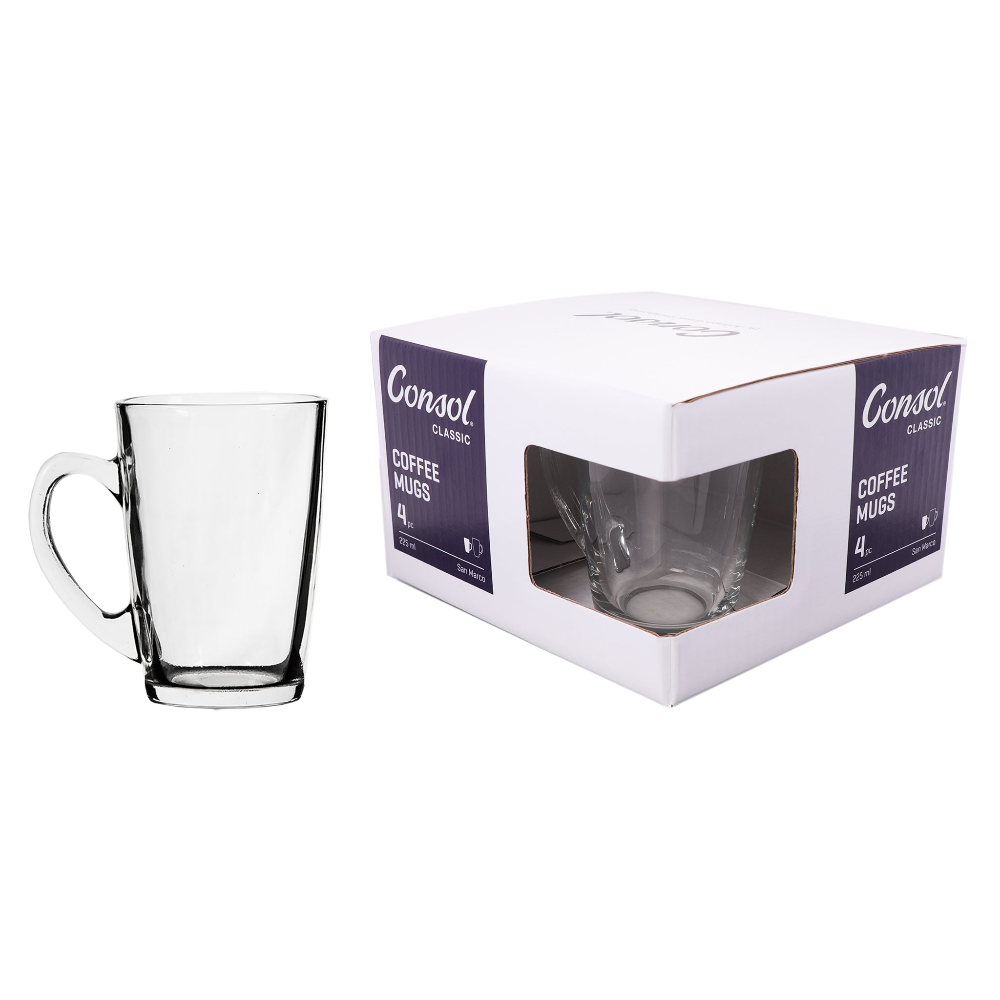 CONSOL SAN MARCO COFFEE MUG 4PK, 225ML