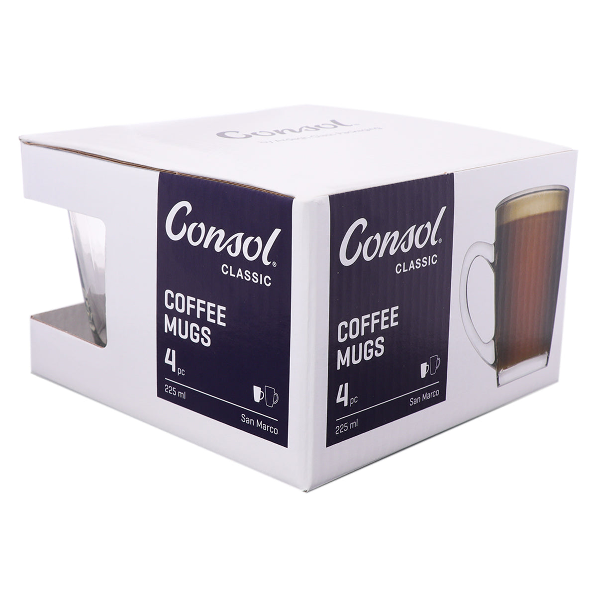 CONSOL SAN MARCO COFFEE MUG 4PK, 225ML