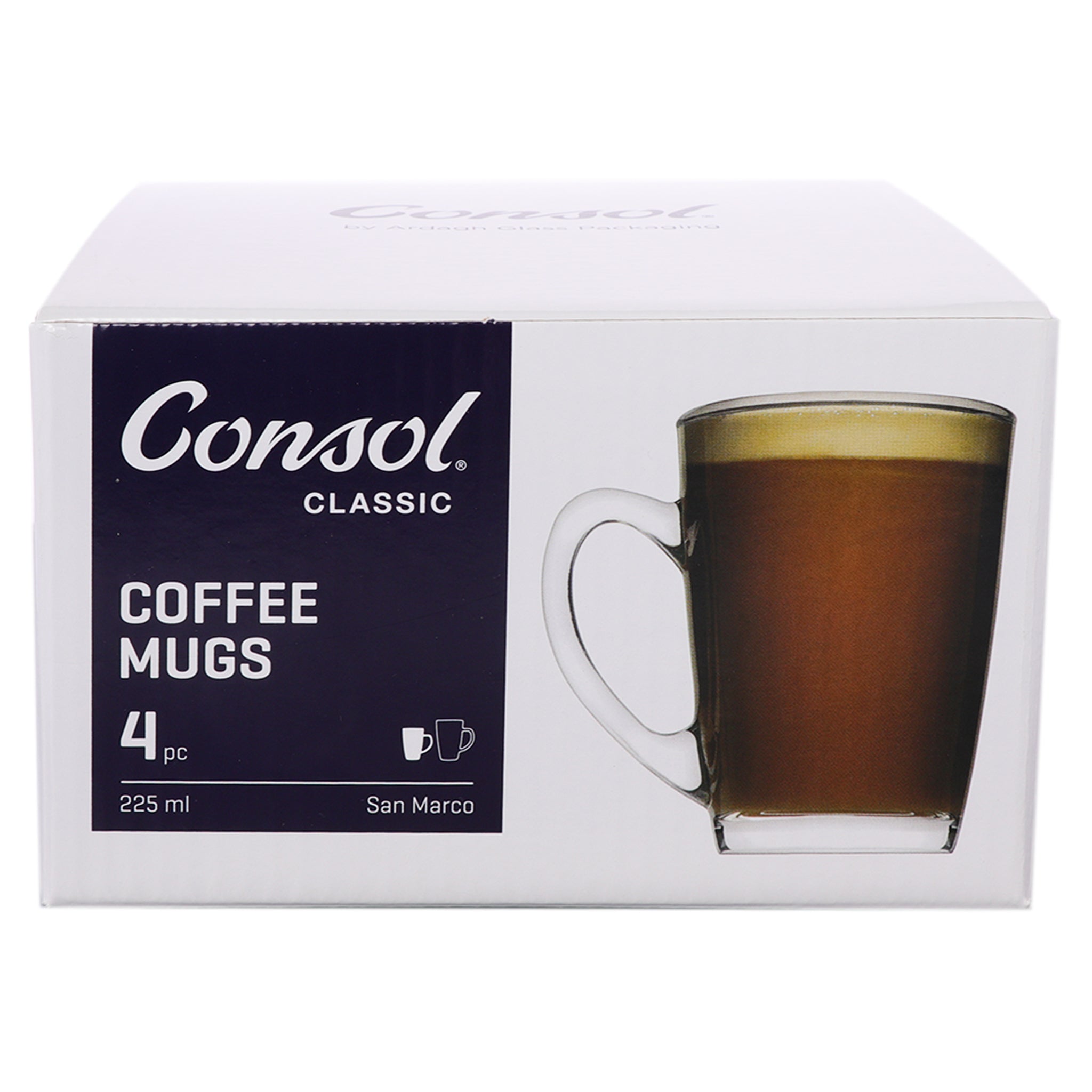 CONSOL SAN MARCO COFFEE MUG 4PK, 225ML