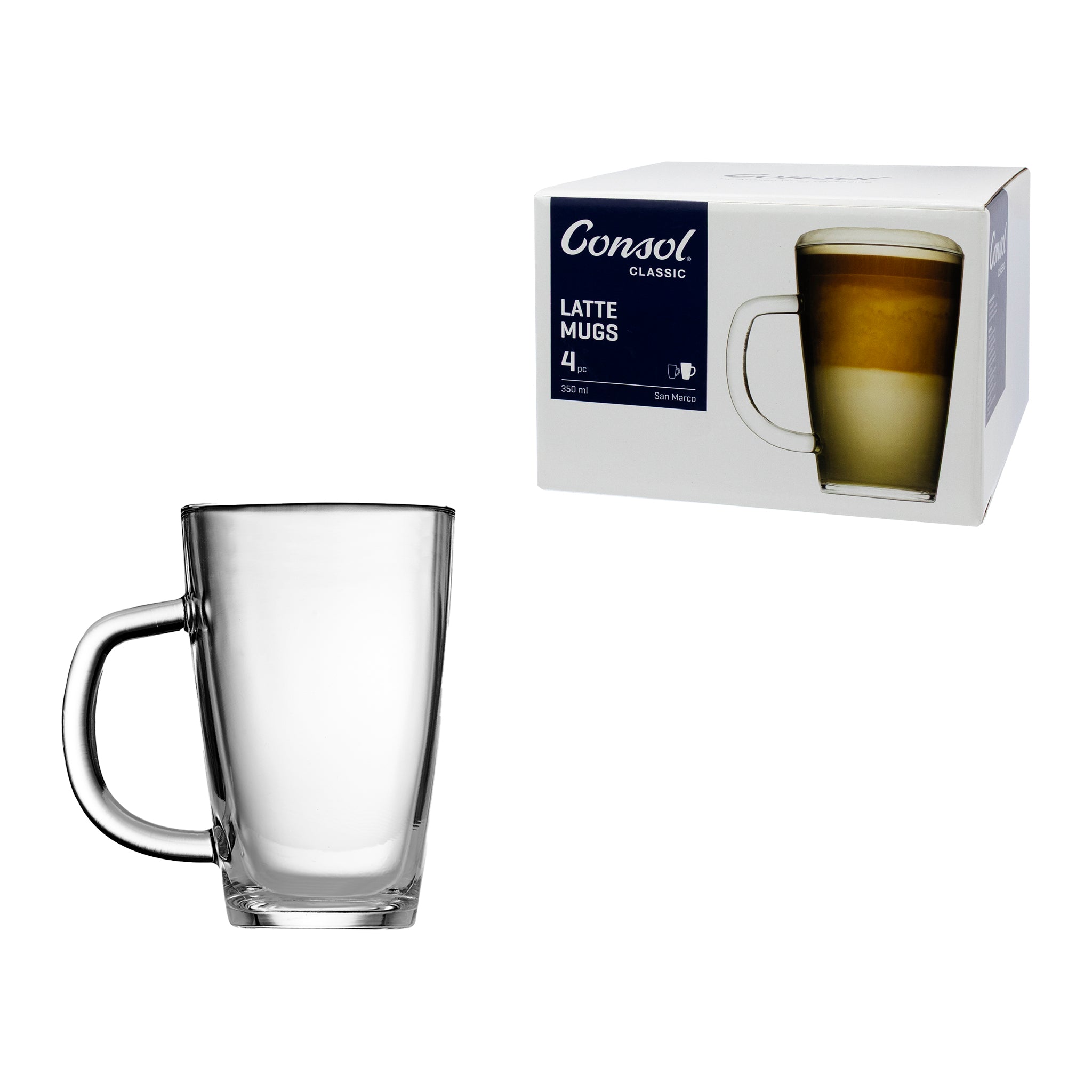 CONSOL SAN MARCO LATTE MUG 4PK, 350ML
