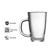 REGENT BULLET SHAPE LATTE GLASS MUG, 350ML