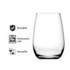 CONSOL BORDEAUX STEMLESS WINE GLASS 4PK, 480ML