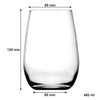 CONSOL BORDEAUX STEMLESS WINE GLASS 4 PACK, (480ML)