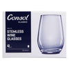 CONSOL BORDEAUX STEMLESS WINE GLASS 4 PACK, (480ML)