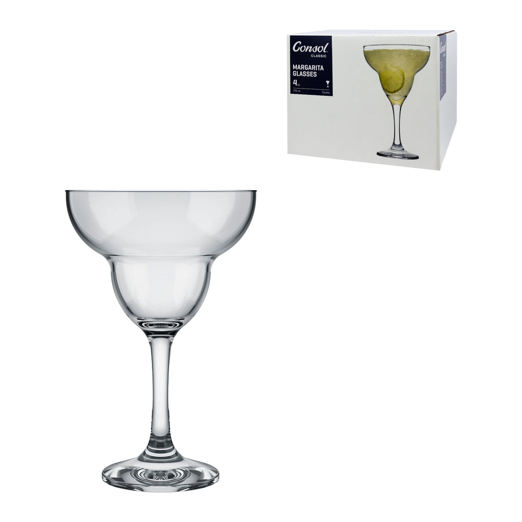 CONSOL TIJUANA MARGARITA STEM COCKTAIL GLASS 4PK, 375ML