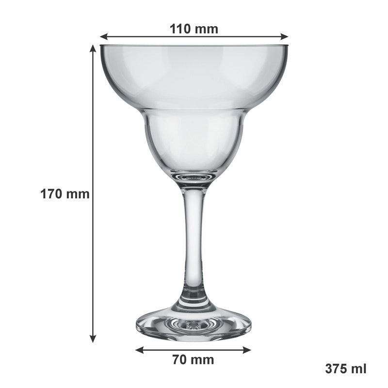 CONSOL TIJUANA MARGARITA STEM COCKTAIL GLASS 4 PACK, (375ML)