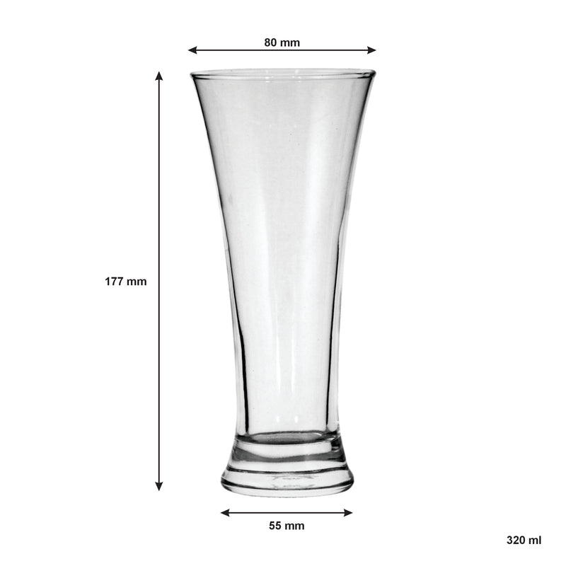 CONSOL BERLIN PILSNER GLASS 4 PACK, (320ML)
