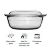 CONSOL CORDOBA ROUND GLASS CASSEROLE WITH LID, 3.1L