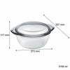 CONSOL CORDOBA ROUND GLASS CASSEROLE WITH LID, 3.1 L