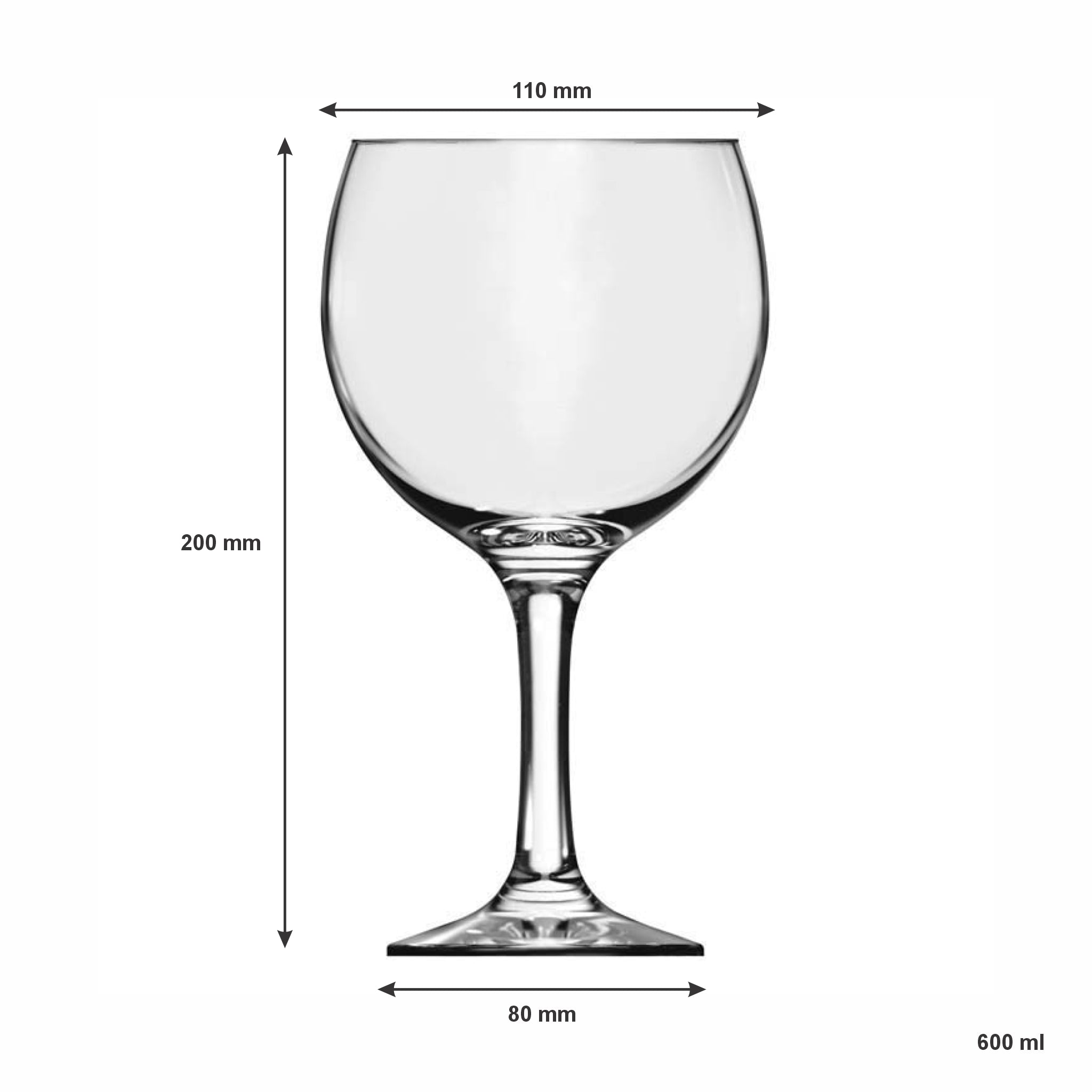 CONSOL BRADFORD STEM GIN GLASS 2PK, 600ML