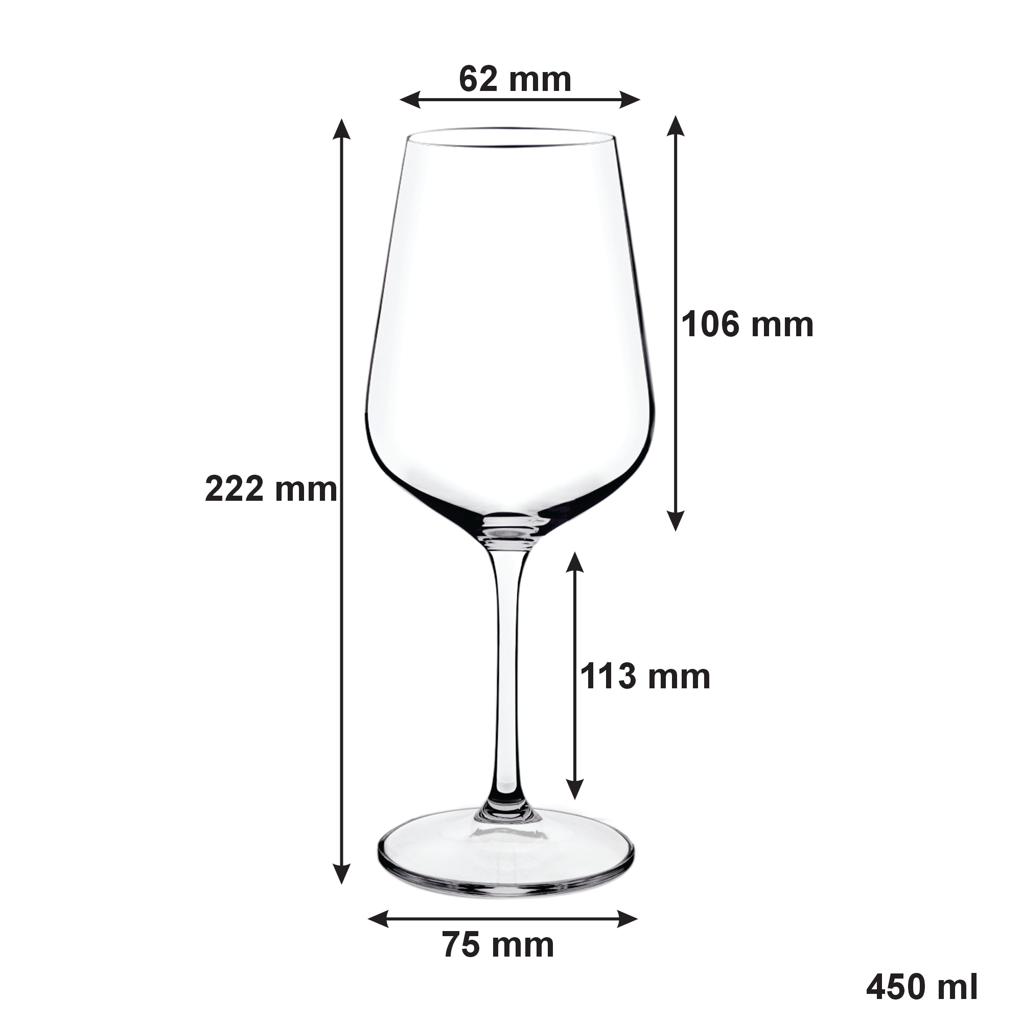 CONSOL SIGNATURE VIENNA CRYSTAL STEM RED WINE GLASS 4PK, 450ML