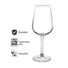CONSOL SIGNATURE VIENNA CRYSTAL STEM WHITE WINE GLASS 4PK, 360ML