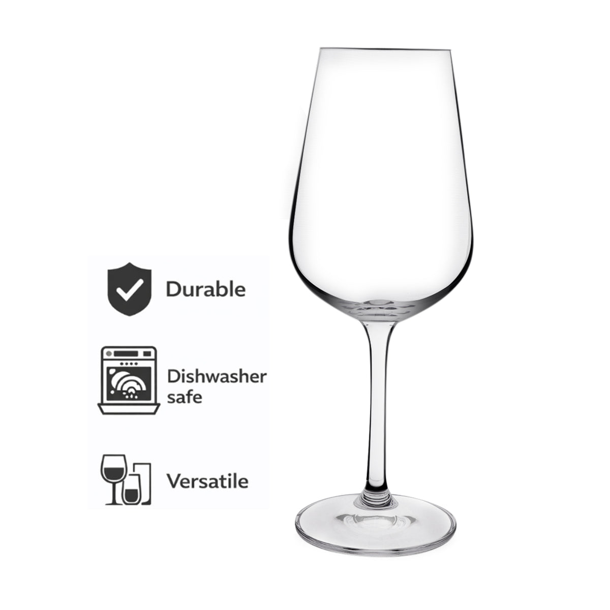 CONSOL SIGNATURE VIENNA CRYSTAL STEM WHITE WINE GLASS 4PK, 360ML