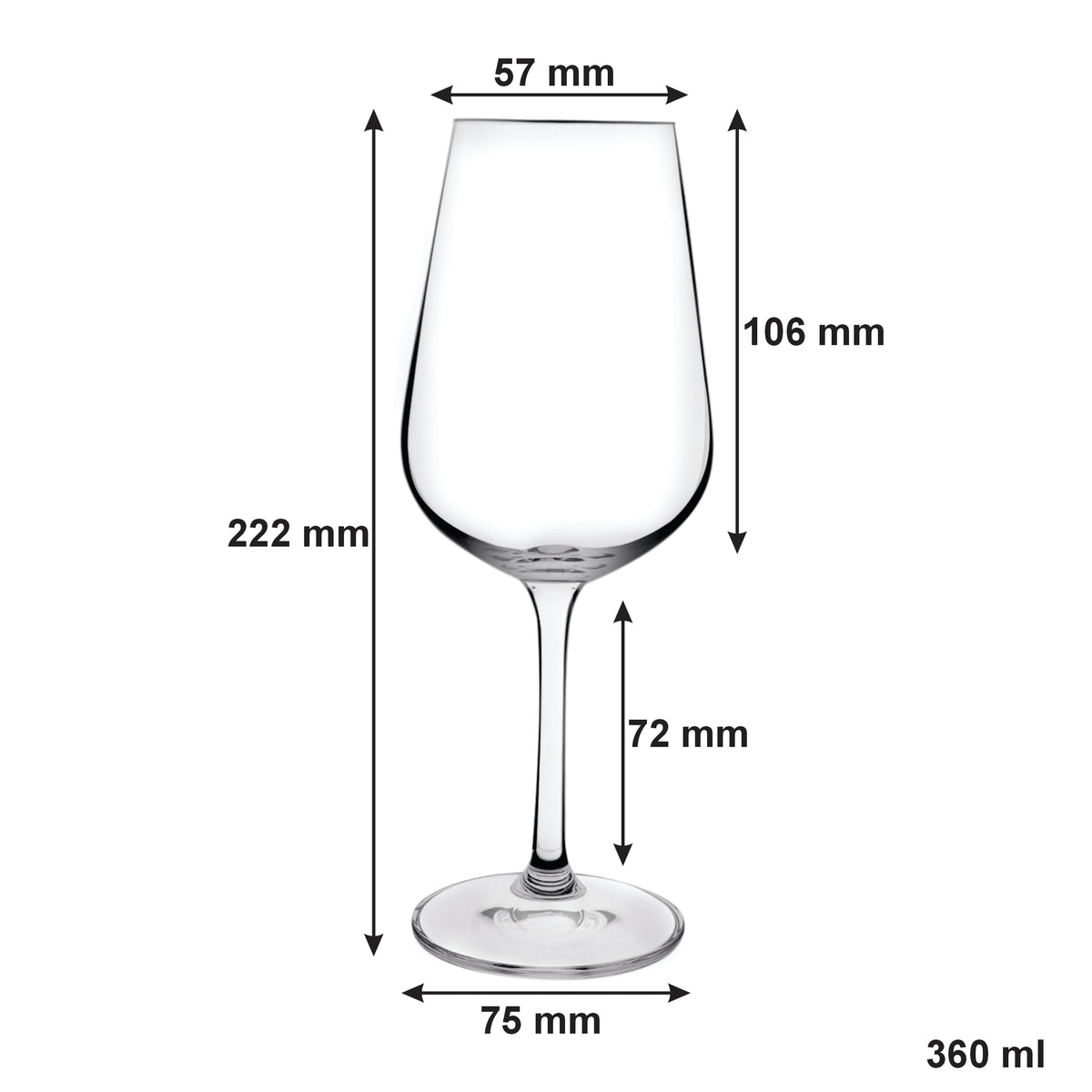 CONSOL SIGNATURE VIENNA CRYSTAL STEM WHITE WINE GLASS 4PK, 360ML
