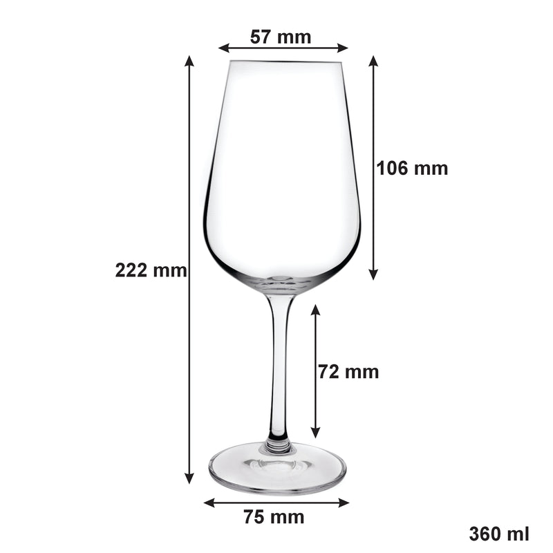 CONSOL SIGNATURE VIENNA CRYSTAL STEM WHITE WINE GLASS 4 PACK, (360ML)