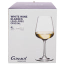 CONSOL SIGNATURE VIENNA CRYSTAL STEM WHITE WINE GLASS 4 PACK, (360ML)