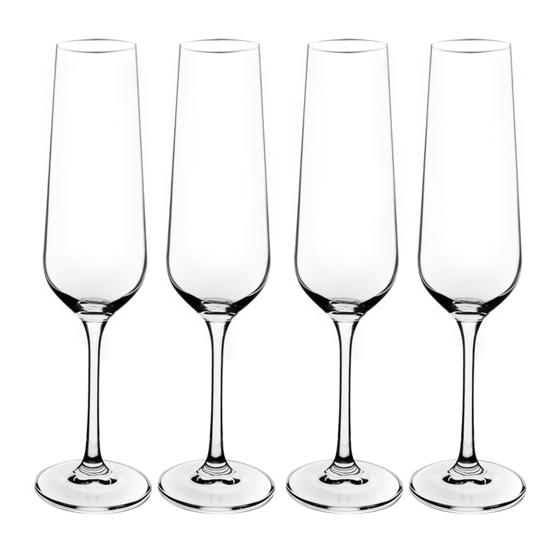 CONSOL SIGNATURE VIENNA STEM CRYSTAL CHAMPAGNE FLUTE 4 PACK, (200ML)