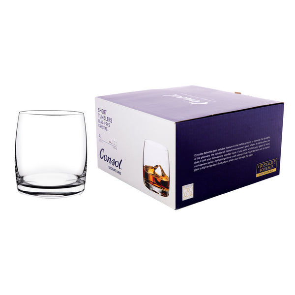 CONSOL SIGNATURE VIENNA CRYSTAL SHORT TUMBLER 4 PACK, (290ML)