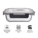 CONSOL MADRID RECT. STORAGE CONTAINER WITH VENTED CLIP ON LID, 370ML