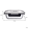 CONSOL MADRID RECT. STORAGE CONTAINER WITH VENTED CLIP ON LID, 370ML