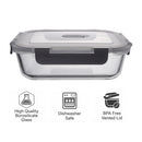 CONSOL MADRID RECT. STORAGE CONTAINER WITH VENTED CLIP ON LID, 630ML