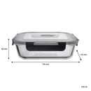 CONSOL MADRID RECT. STORAGE CONTAINER WITH VENTED CLIP ON LID, 630ML (176X132X64MM)