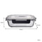 CONSOL MADRID RECT. STORAGE CONTAINER WITH VENTED CLIP ON LID, 630ML (176X132X64MM)