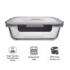 CONSOL MADRID RECT. STORAGE CONTAINER WITH VENTED CLIP ON LID, 1L