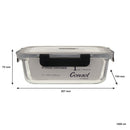 CONSOL MADRID RECT. STORAGE CONTAINER WITH VENTED CLIP ON LID, 1LT (207X154X70MM)