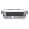 CONSOL MADRID RECT. 3 DIVISION STORAGE CONTAINER WITH CLIP ON LID, 910ML