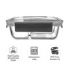 CONSOL MADRID RECT. 3 DIVISION STORAGE CONTAINER WITH CLIP ON LID, 910ML