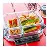 CONSOL MADRID RECT. 3 DIVISION STORAGE CONTAINER WITH CLIP ON LID, 910ML