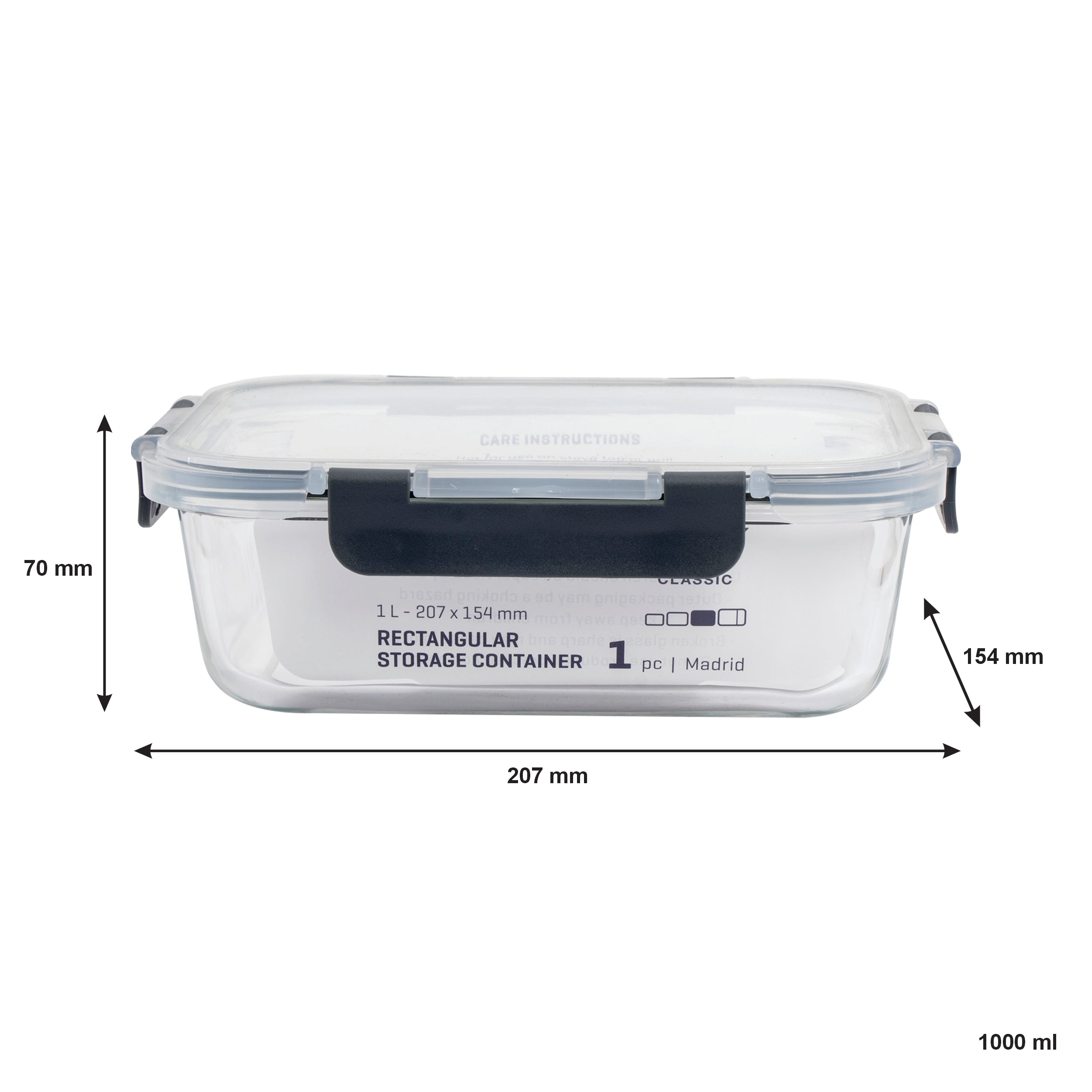 CONSOL MADRID STORAGE CONTAINERS WITH CLIP ON VENTED LIDS VALUE 3PK SET, 1L & 630ML & 370ML