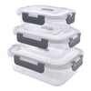 CONSOL MADRID STORAGE CONTAINERS WITH CLIP ON VENTED LIDS VALUE 3PK SET, 1L & 630ML & 370ML