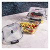CONSOL MADRID STORAGE CONTAINERS WITH CLIP ON VENTED LIDS VALUE 3PK SET, 1L & 630ML & 370ML
