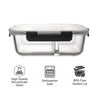 CONSOL MADRID RECT. 2 DIVISION STORAGE CONTAINER WITH CLIP ON LID, 1.36L