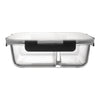 CONSOL MADRID RECT. 2 DIVISION STORAGE CONTAINER WITH CLIP ON LID, 1.36L