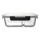 CONSOL MADRID RECT. 2 DIVISION STORAGE CONTAINER WITH CLIP ON LID, 1.36LT (230X175X76MM)