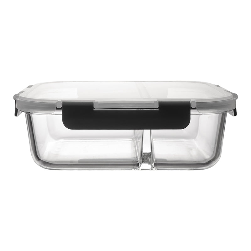 CONSOL MADRID RECT. 2 DIVISION STORAGE CONTAINER WITH CLIP ON LID, 1.36LT (230X175X76MM)