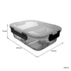 CONSOL MADRID RECT. 2 DIVISION STORAGE CONTAINER WITH CLIP ON LID, 1.36L
