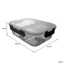 CONSOL MADRID RECT. 2 DIVISION STORAGE CONTAINER WITH CLIP ON LID, 1.36LT (230X175X76MM)