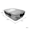 CONSOL MADRID RECT. 2 DIVISION STORAGE CONTAINER WITH CLIP ON LID, 1.36LT (230X175X76MM)