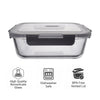CONSOL MADRID RECT. STORAGE CONTAINER WITH CLIP ON VENTED LID, 1.5L