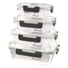 CONSOL MADRID STORAGE CONTAINERS WITH CLIP ON VENTED LIDS VALUE 4PK - 1.5L l 1L l 630ML l 370ML